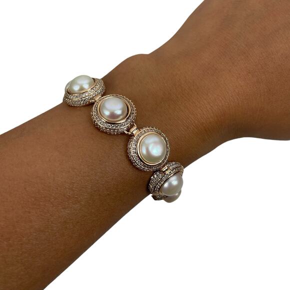 Eddie Borgo Freshwater Pearl Necklace & Bracelet 2pc Set Rose Gold - Picture 11 of 16